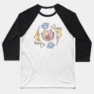 Tulip, flowers, floral design, plant, plants, floral shirt, blooming, flora Baseball T-Shirt